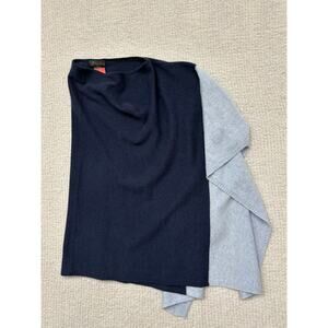 Forte Cashmere Two Tone Blue Cashmere Topper One Size #65651